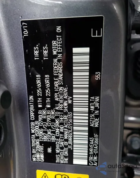 2018 Lexus Nx 300 Base from USA, damaged, VIN JTJBARBZXJ2156183